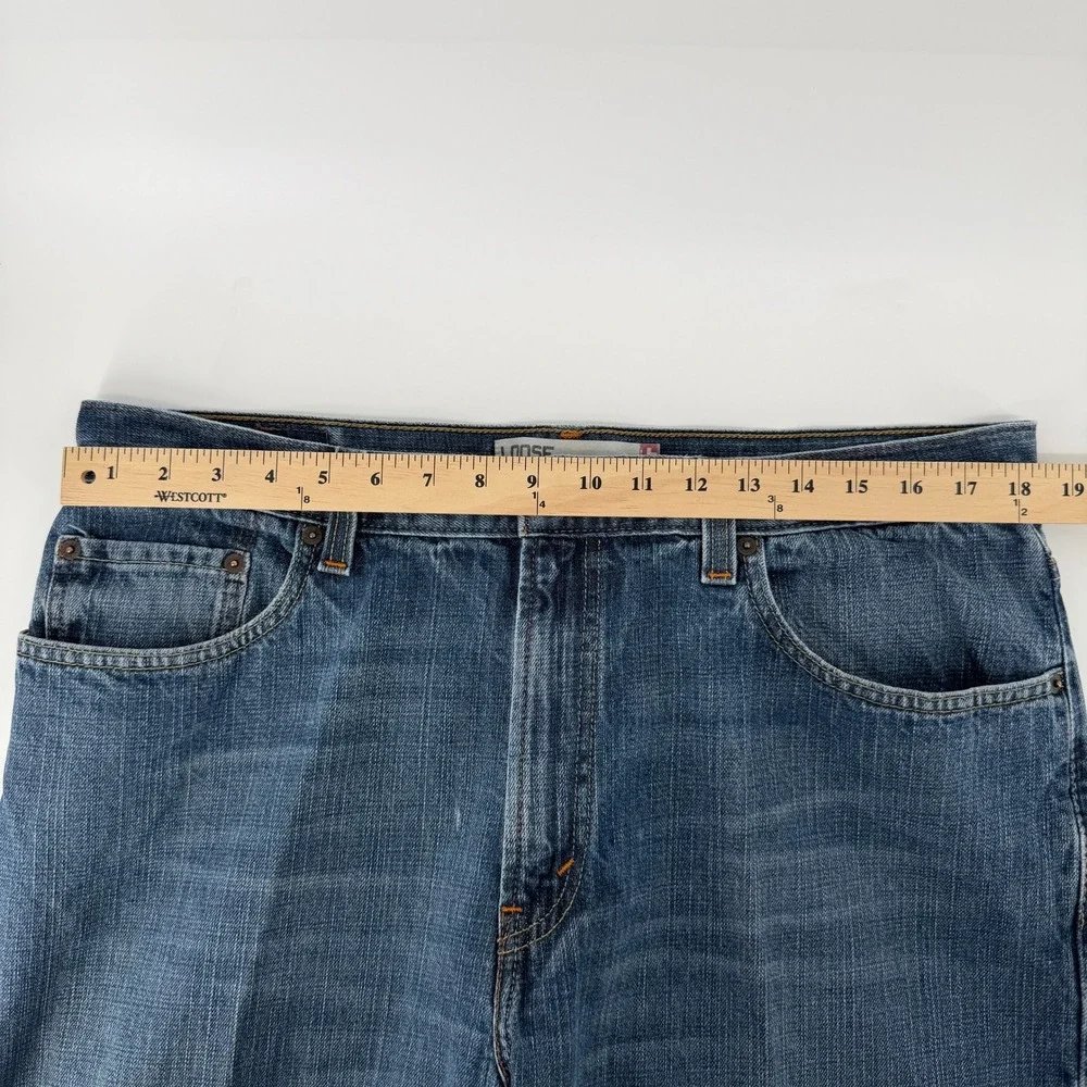 Levis 569 Loose Straight Jeans Mens 36x32 Blue Baggy Relaxed Fit Denim Pants Y2K